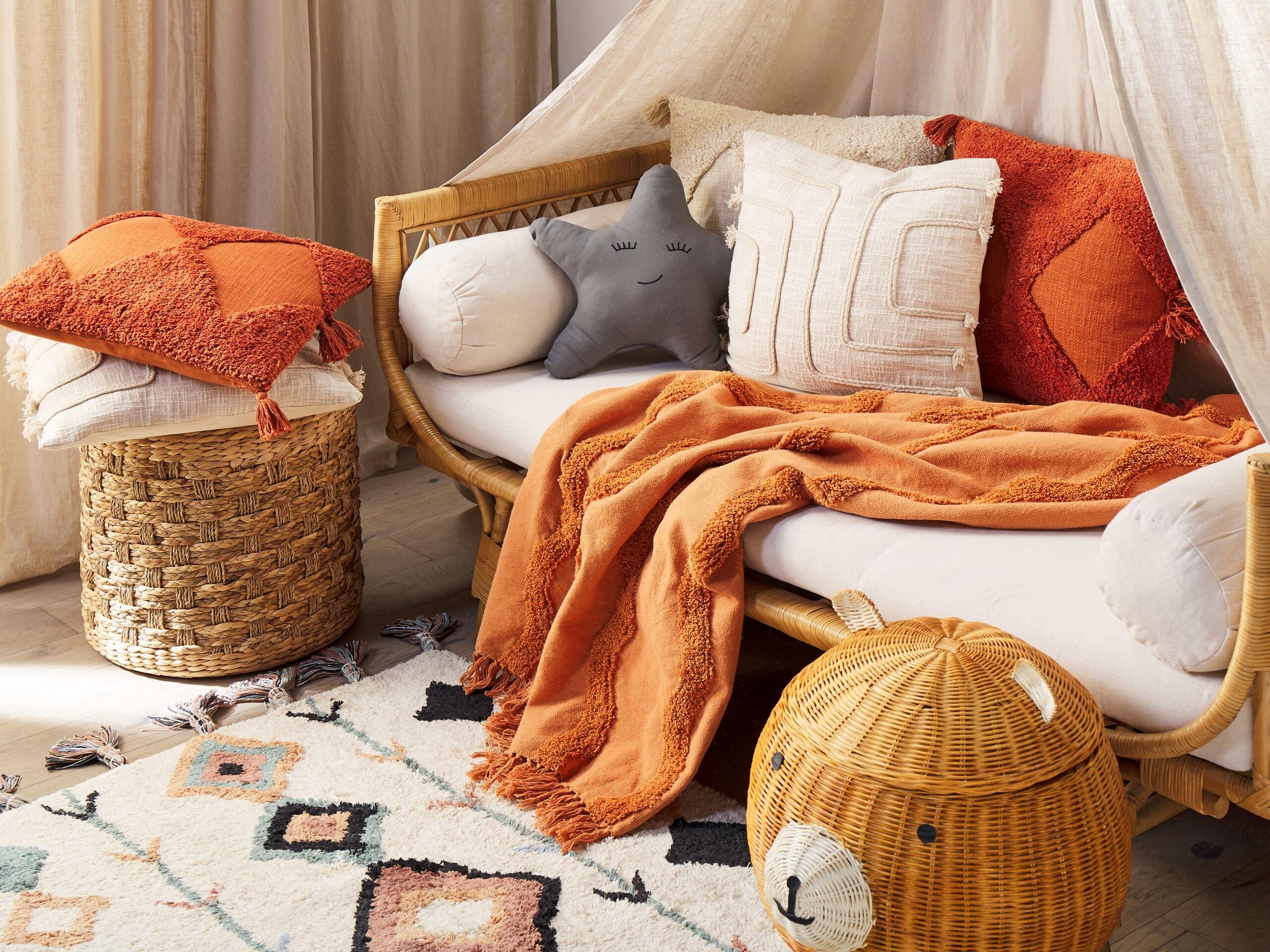 Beliani Couverture en Coton Boho Khari  