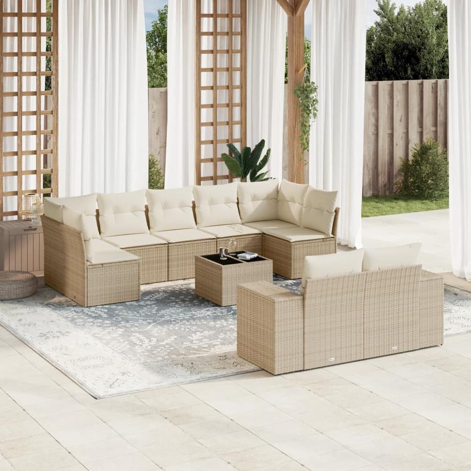 VidaXL set divano da giardino Polirattan  