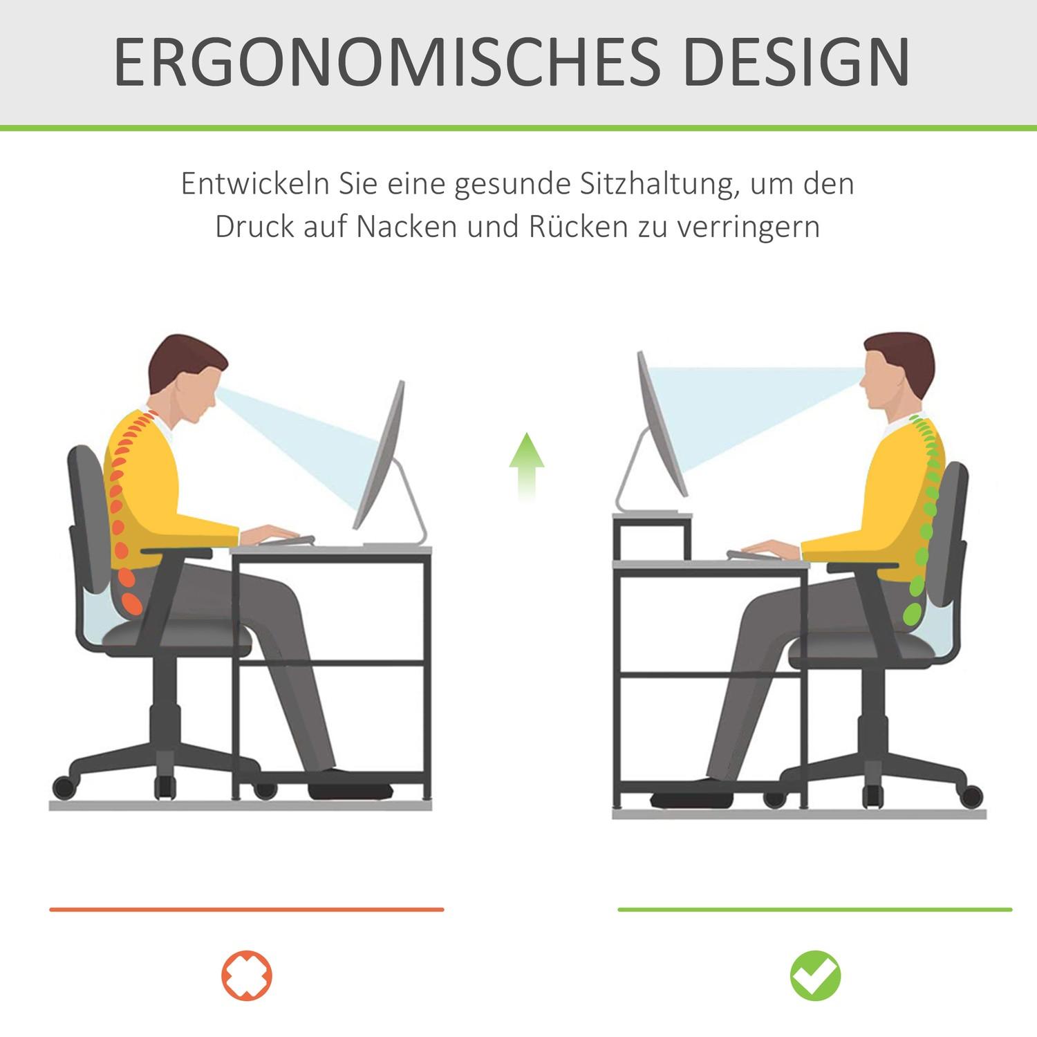 HOMCOM Supporto Per Monitor Ergonomico Supporto Per Schermo In Acrilico Per Laptop, Computer, Notebook, Trasparente, 53X19X9 Cm  