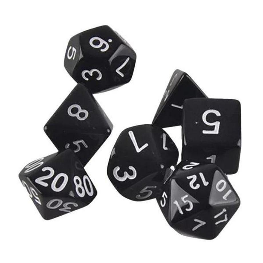 Gameloot  7er-Pack Würfel zu Dungeons and Dragons (Schwarz) 