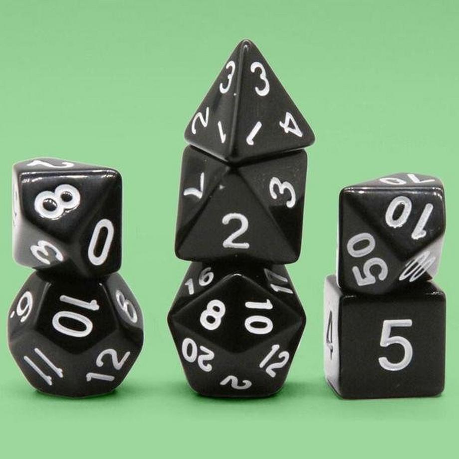 Gameloot  7er-Pack Würfel zu Dungeons and Dragons (Schwarz) 