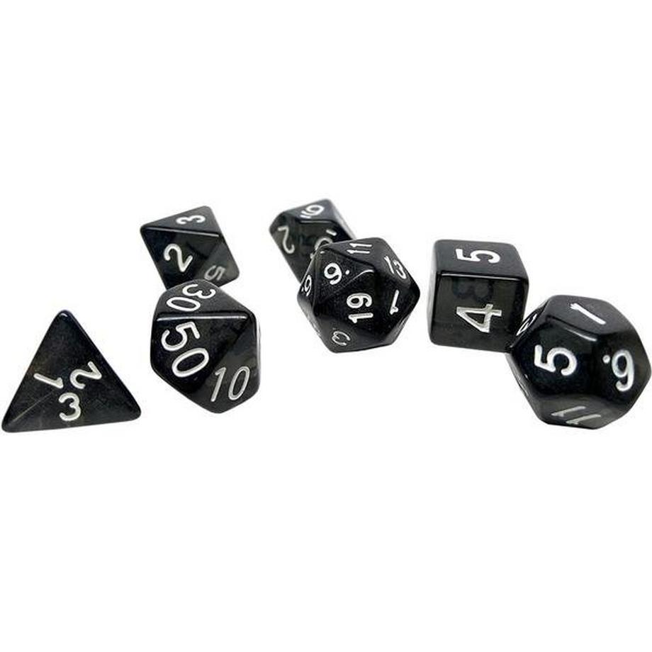 Gameloot  7er-Pack Würfel zu Dungeons and Dragons (Schwarz) 