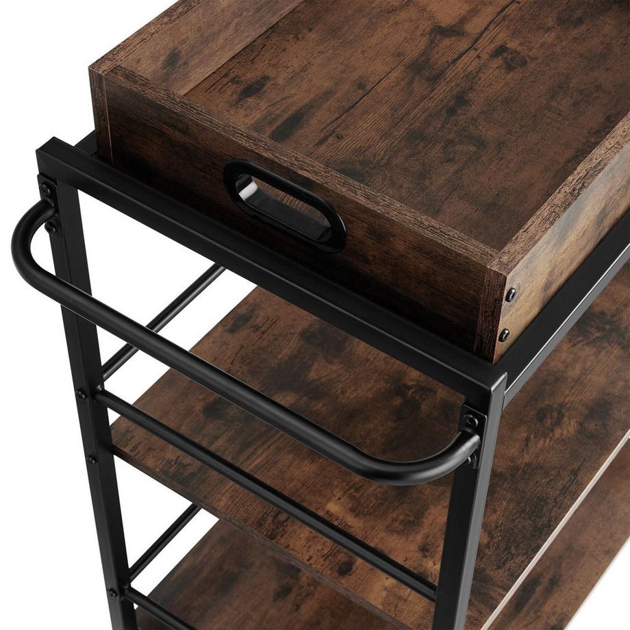 Tectake Servierwagen  Worcester  Industrial Style Holz und Stahl  