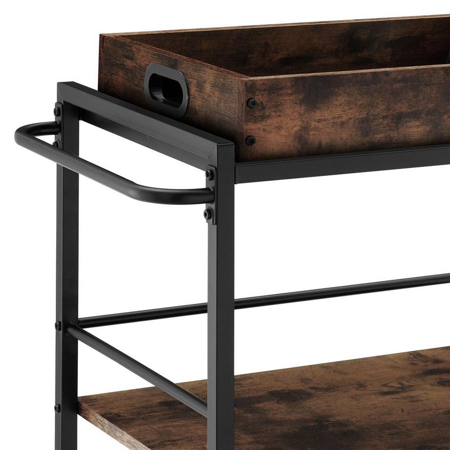 Tectake Servierwagen  Worcester  Industrial Style Holz und Stahl  