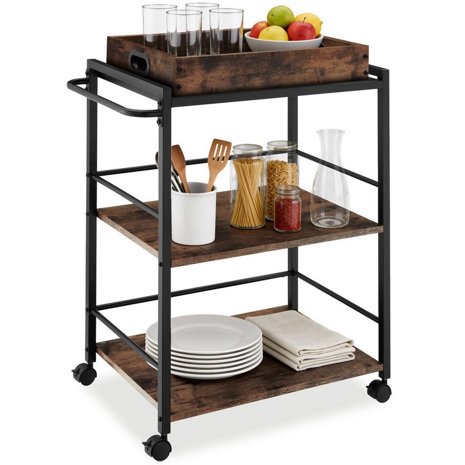 Servierwagen  Worcester  Industrial Style Holz und Stahl