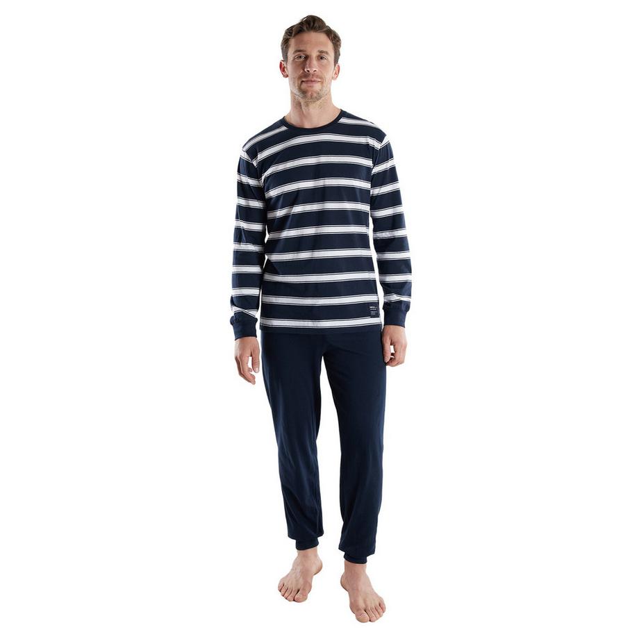 TOM TAILOR Pyjama long confortable à col rond  