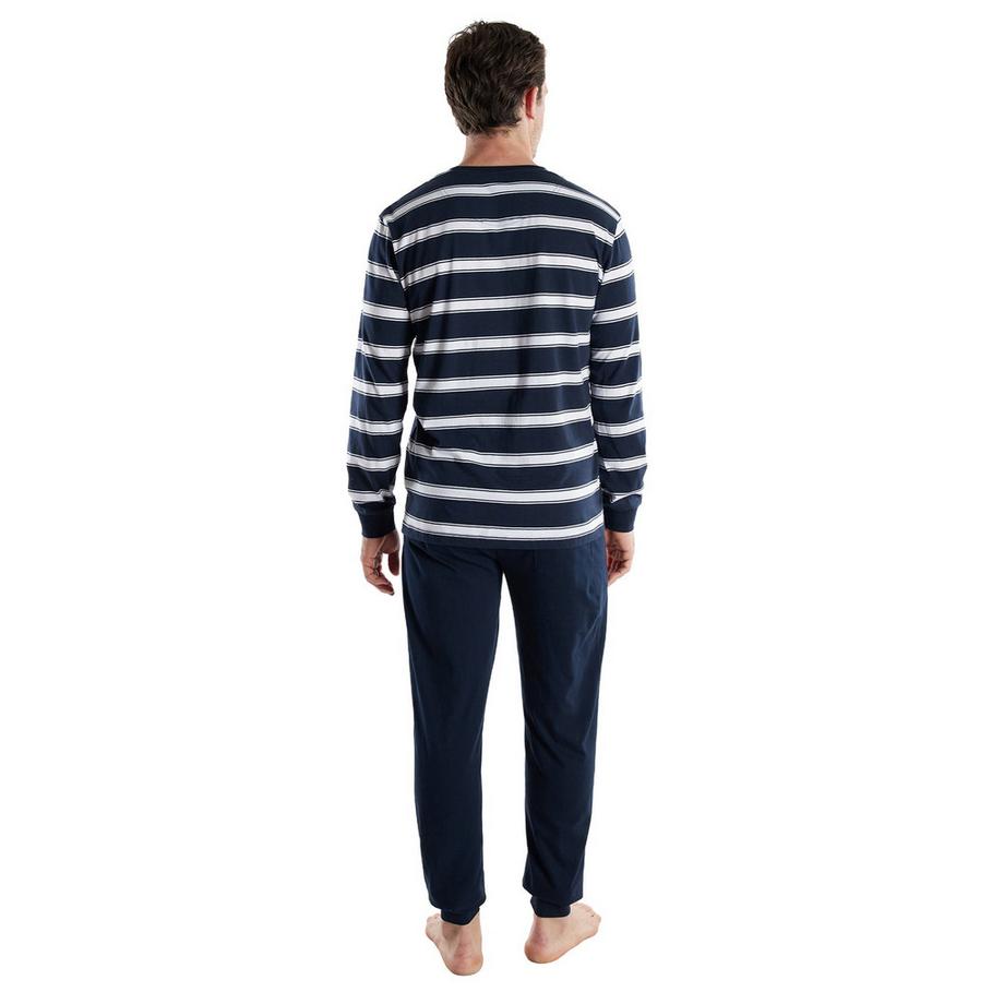 TOM TAILOR Pyjama long confortable à col rond  