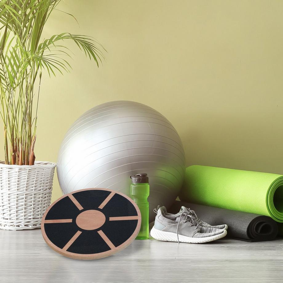 B2X  Planche d'équilibre ronde en bois 