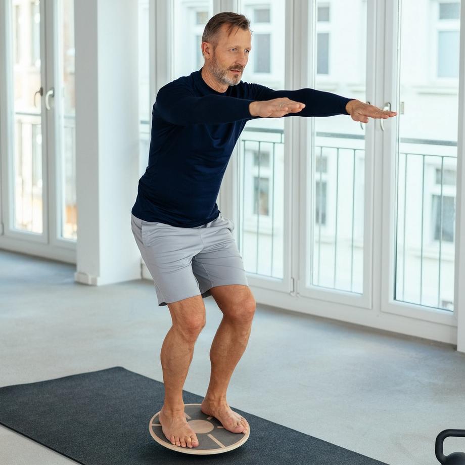 B2X  Planche d'équilibre ronde en bois 