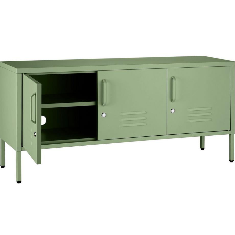 Tectake buffet métallique de rangement Baker 3 portes verrouillables avec fermeture magnétique individuelle  