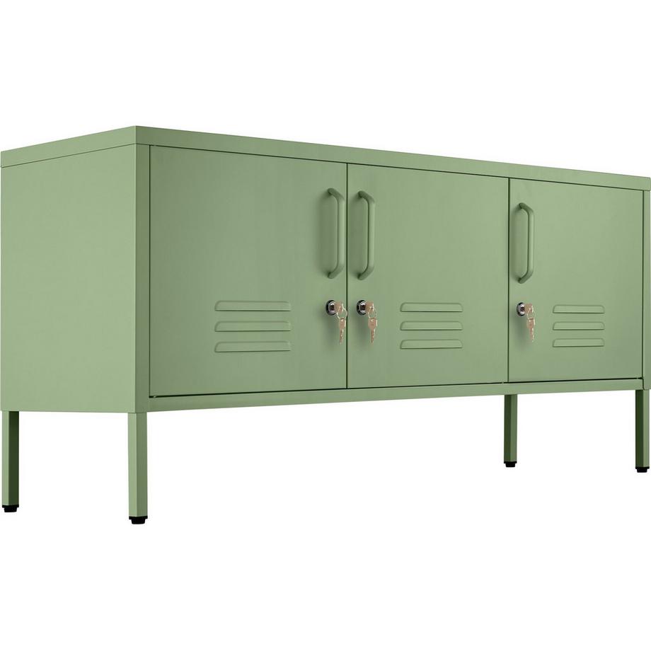 Tectake buffet métallique de rangement Baker 3 portes verrouillables avec fermeture magnétique individuelle  