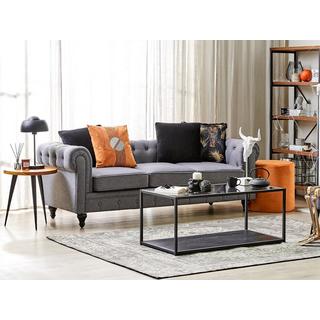 Beliani 3 Sitzer Sofa aus Polyester Glamourös CHESTERFIELD  