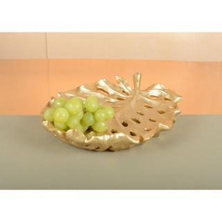 Aulica  COUPE A FRUITS FEUILLE DOREE 31X25X5CM 