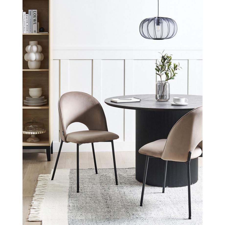 Beliani Esszimmerstuhl 2er Set aus Samtstoff Glamourös COVELO  