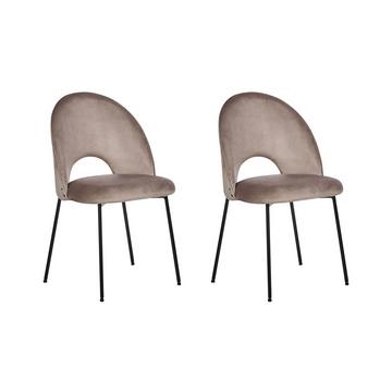 Esszimmerstuhl 2er Set aus Samtstoff Glamourös COVELO