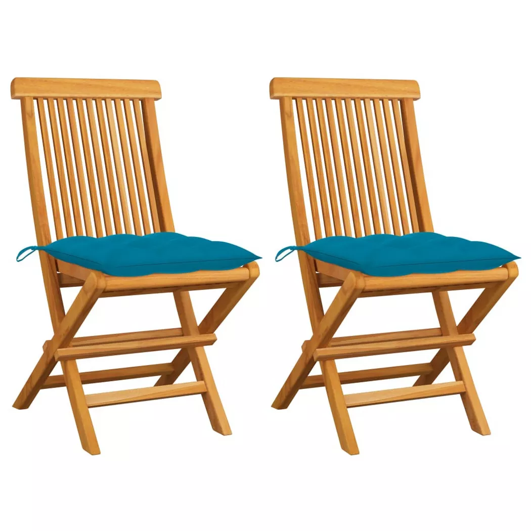 VidaXL - Gartenstuhl teak, One Size, Blau