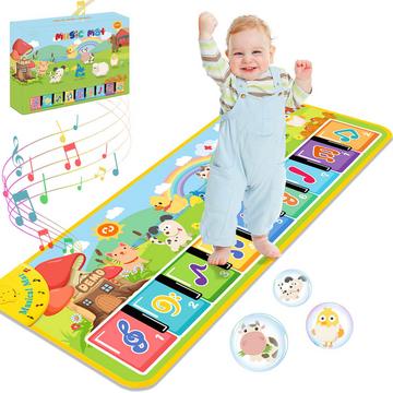 Tapis musical avec 8 animaux, jouet pour bébé, tapis de musique, tapis de danse, clavier pour enfants