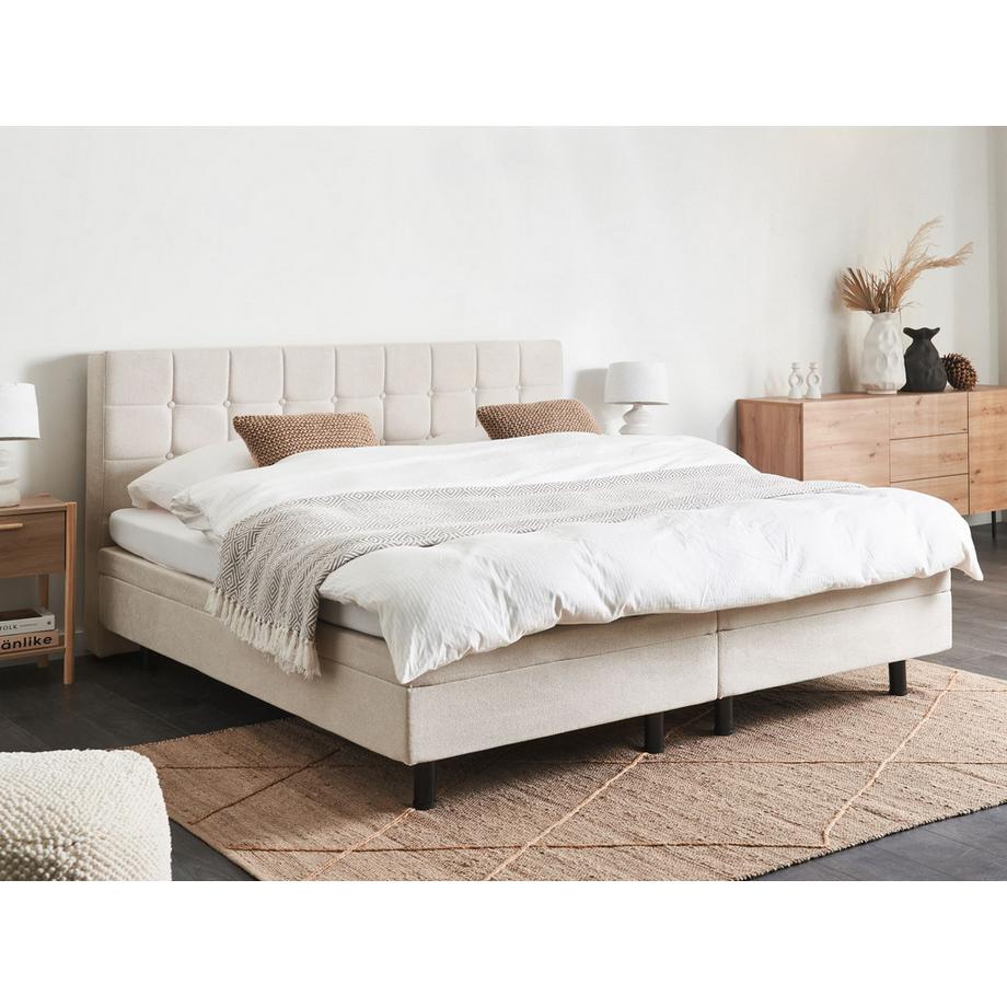 Beliani Letto regolabile en Tessuto Classico DUKE  