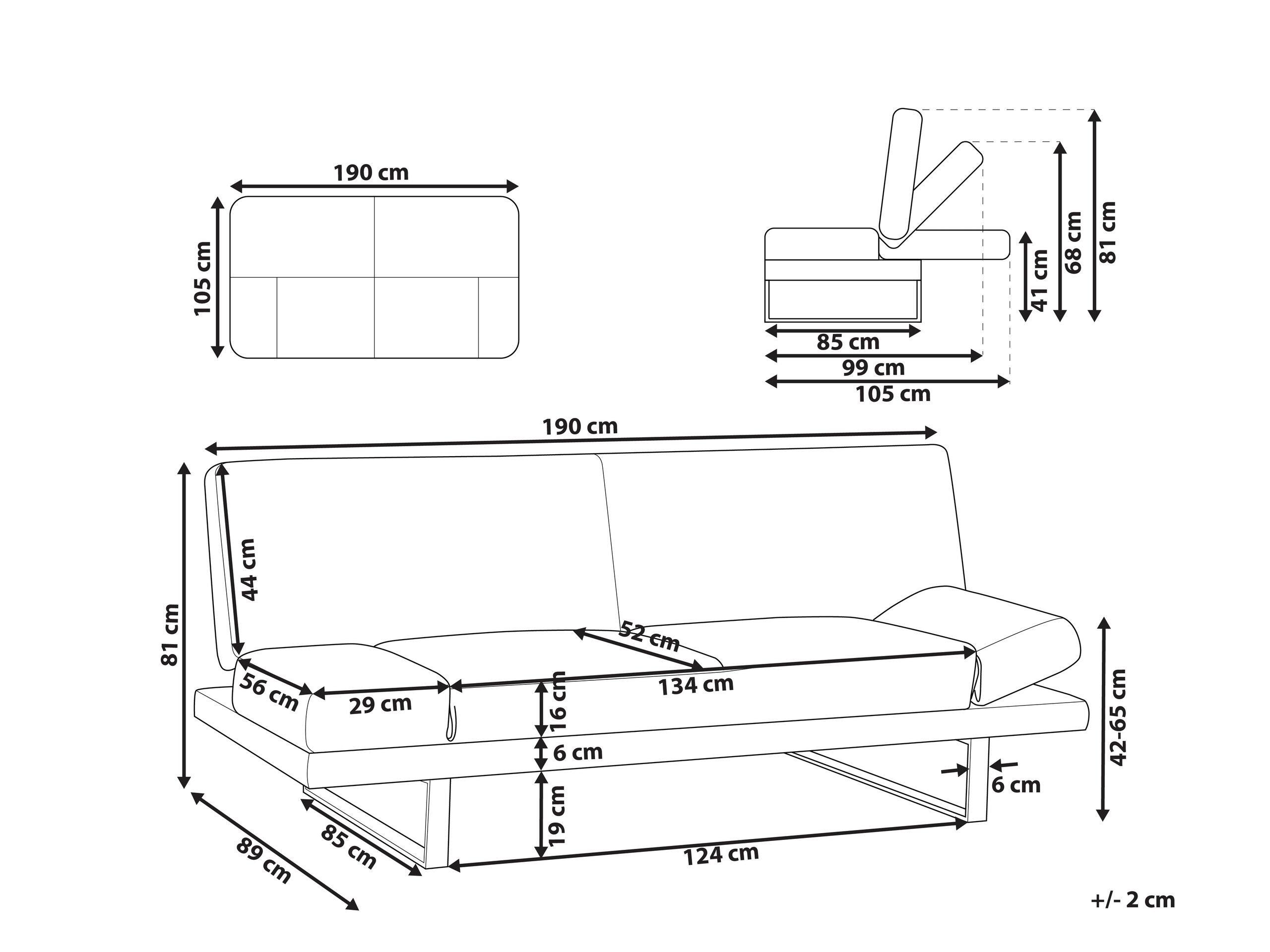 Beliani Schlafsofa aus Polyester Skandinavisch YORK  