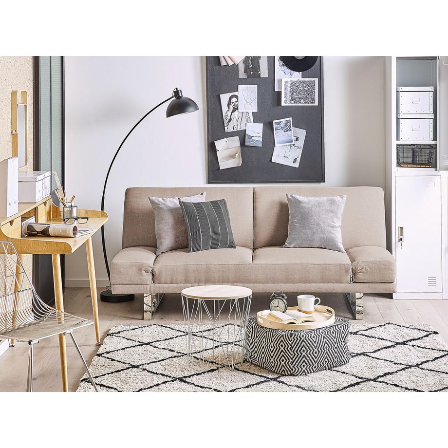 Beliani Schlafsofa aus Stoff Skandinavisch YORK  