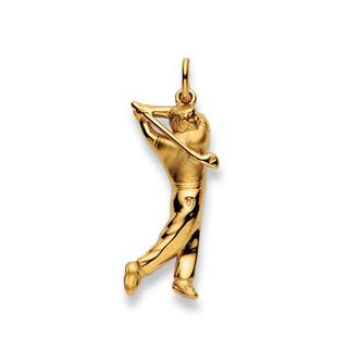 MUAU Schmuck  Pendentif joueur de golf or jaune 750, 35x13mm 