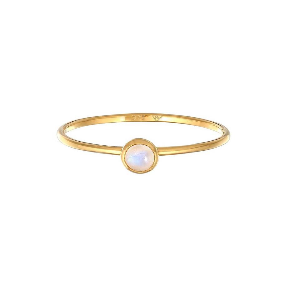 Elli  Bague Femmes Solitaire Filigrane Avec Pierre De Lune En Or Jaune 375 