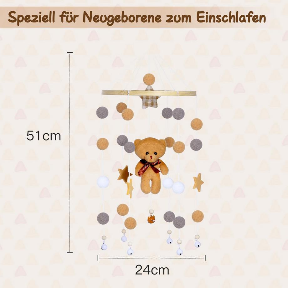 Activity-board  Mobiles Babybett aus Holz, Windspiel Baby für Kinderzimmer Dekoration 