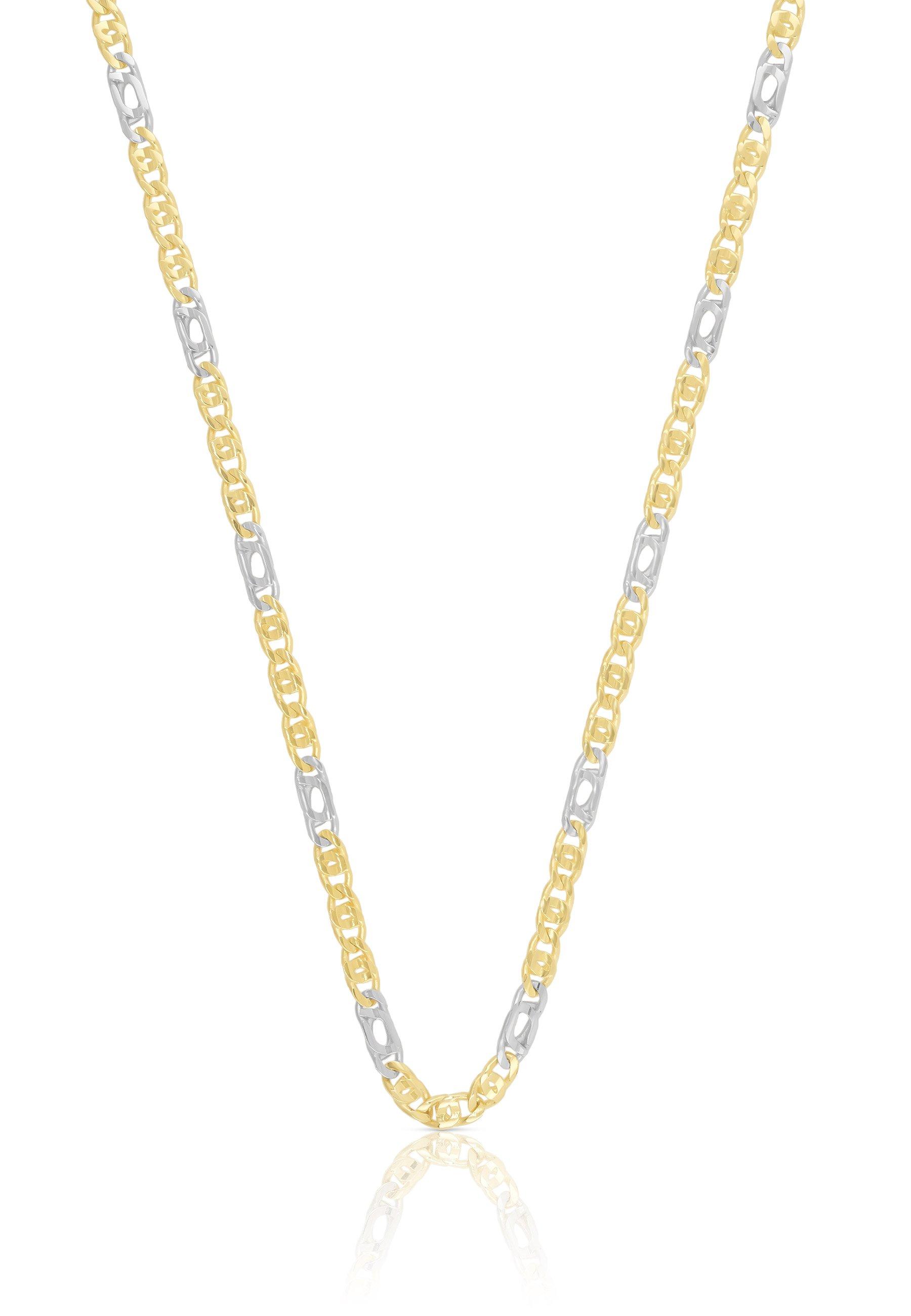 MUAU Schmuck  Collier Fantasie Bicolor Gelb-/Weissgold 750, 2.5mm, 50cm 