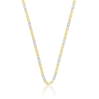 MUAU Schmuck  Collier Fantasie Bicolor Gelb-/Weissgold 750, 2.5mm, 50cm 