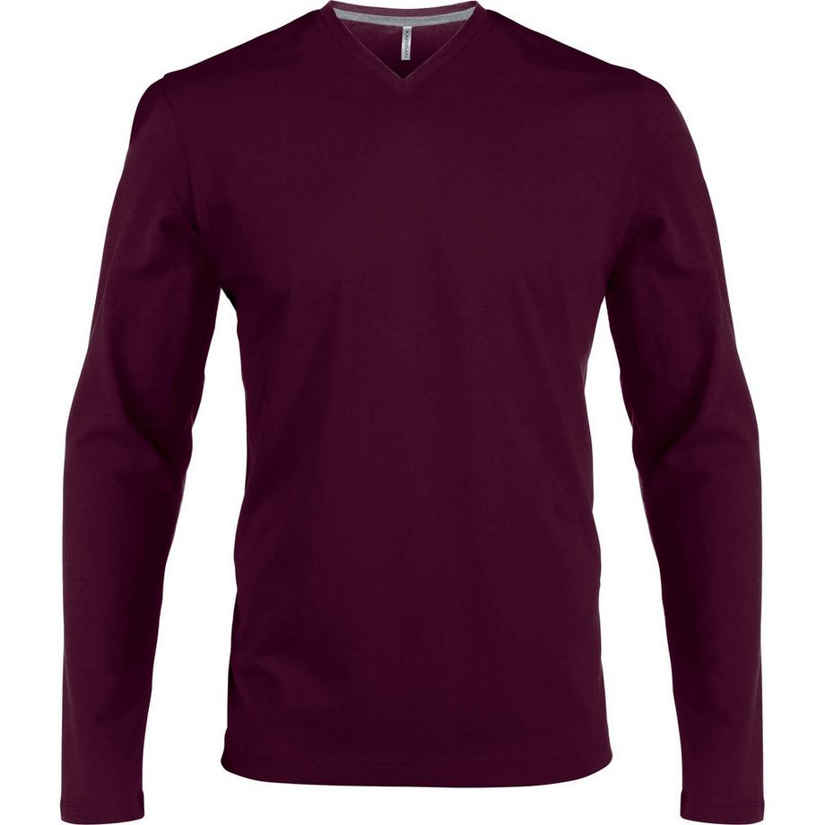 Kariban Langarm V-Ausschnitt T-Shirt  