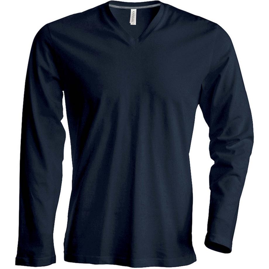 t-shirt col v manches longues
