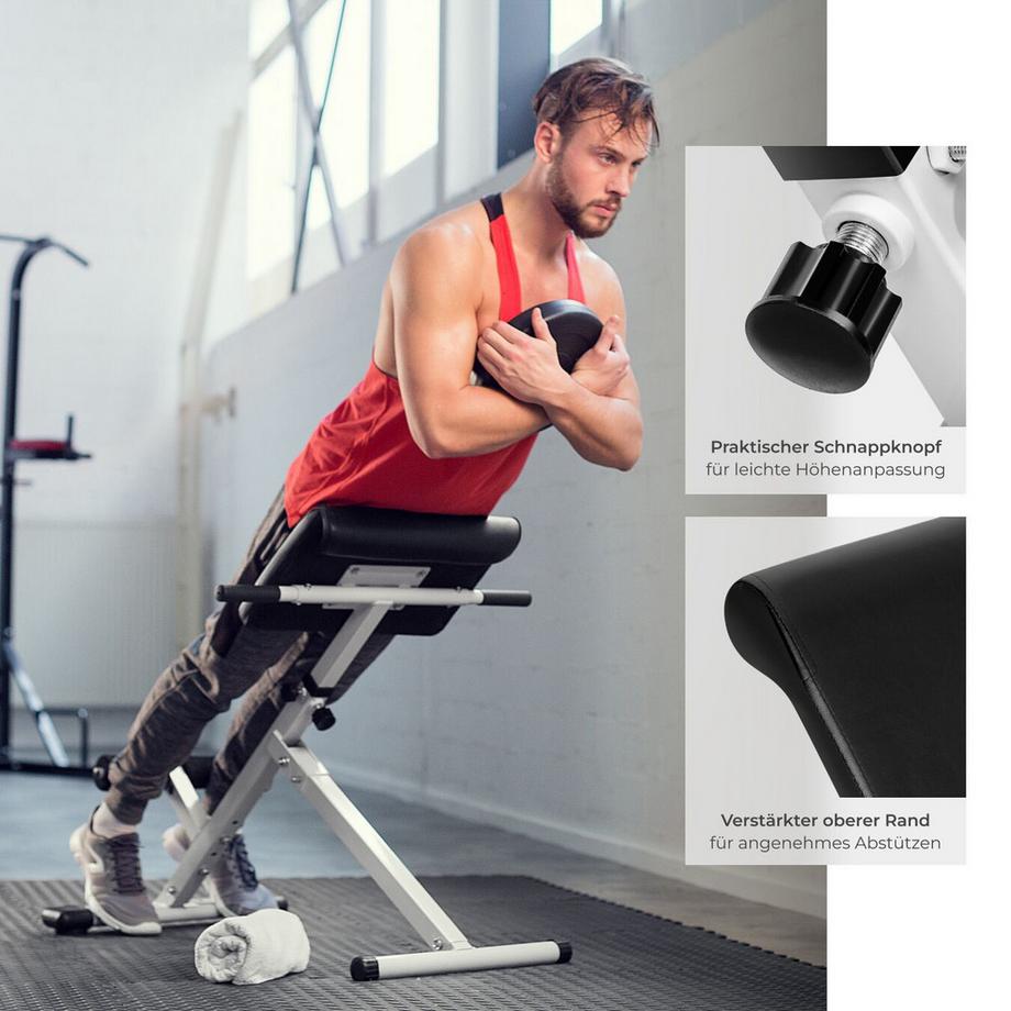 Tectake  Panca Hyperextension  Coleman per estendere la schiena e allenare l'addome, regolabile in 5 posizioni 