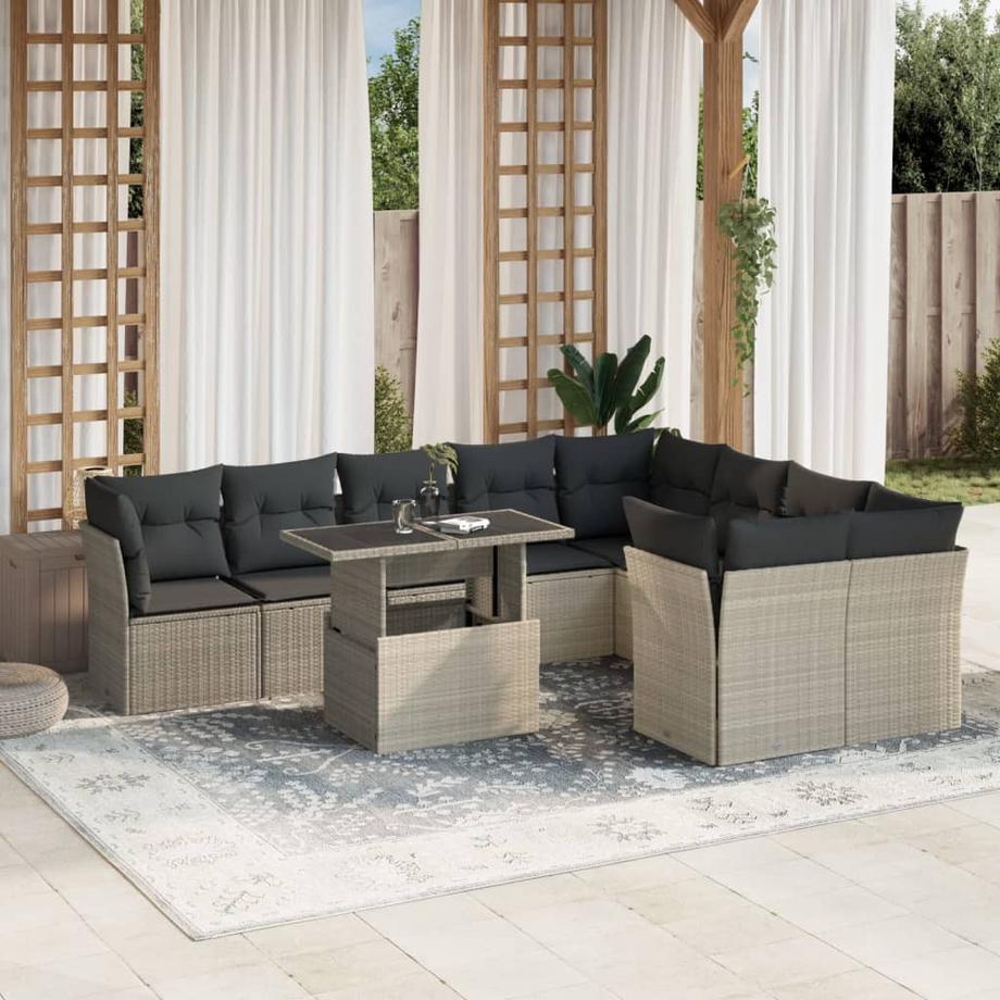 VidaXL set divano da giardino Polirattan  
