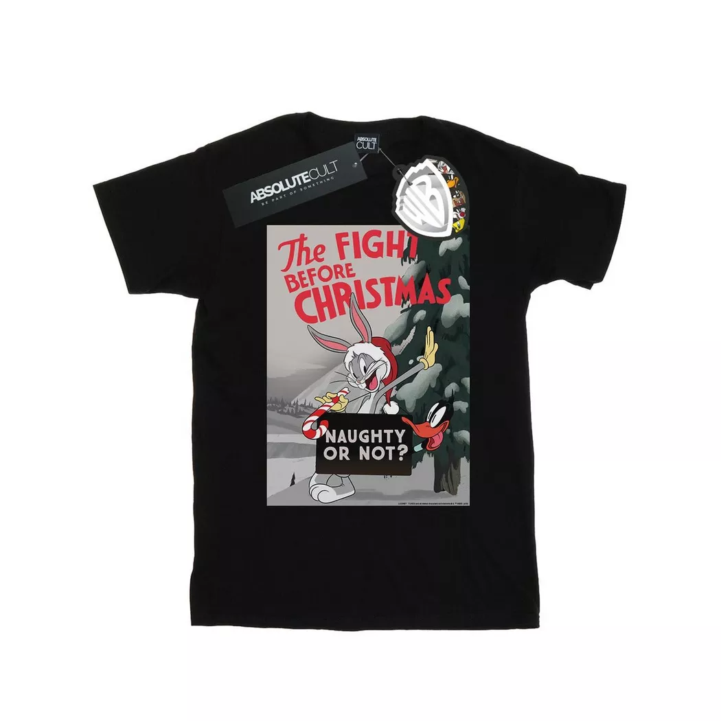 LOONEY TUNES - The Fight Before Christmas TShirt, für Damen, Schwarz, Größe S