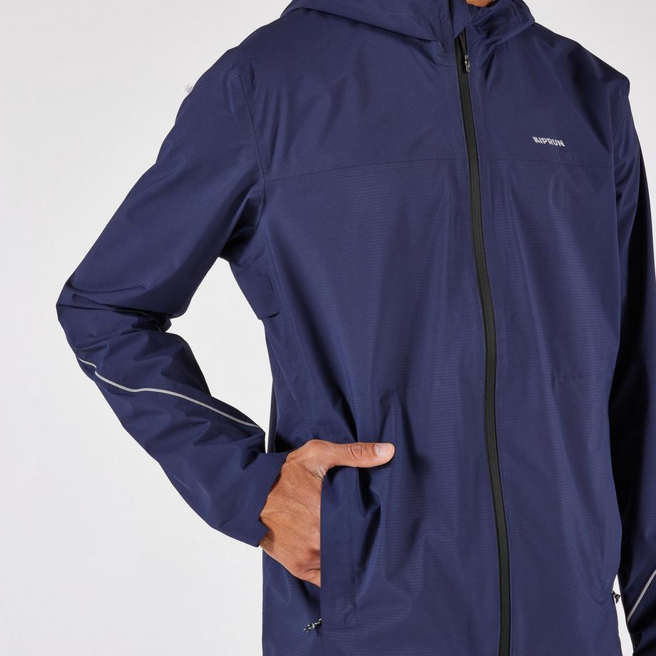 KIPRUN  Veste imperméable running trail Homme, KIPRUN Run 500 Bleu 