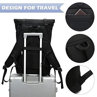 Only-bags.store Rucksack Groß Laptop Rucksack 15.6 Zoll Rolltop Rucksäcke Wasserdicht Daypacks Handgepäck Flugzeug,  