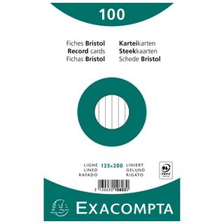 Exacompta Paquet 100 fiches sous film - ligné non perforé - 125x200mm - x 12  