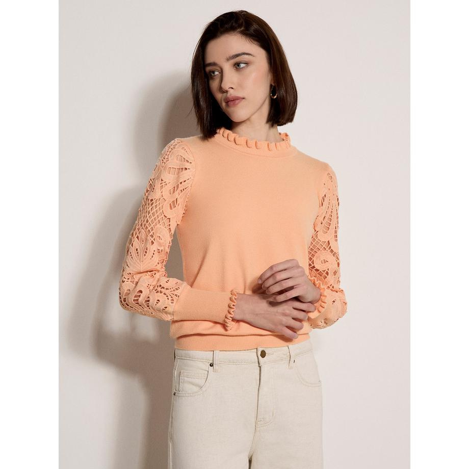 Pull en maille dentelle