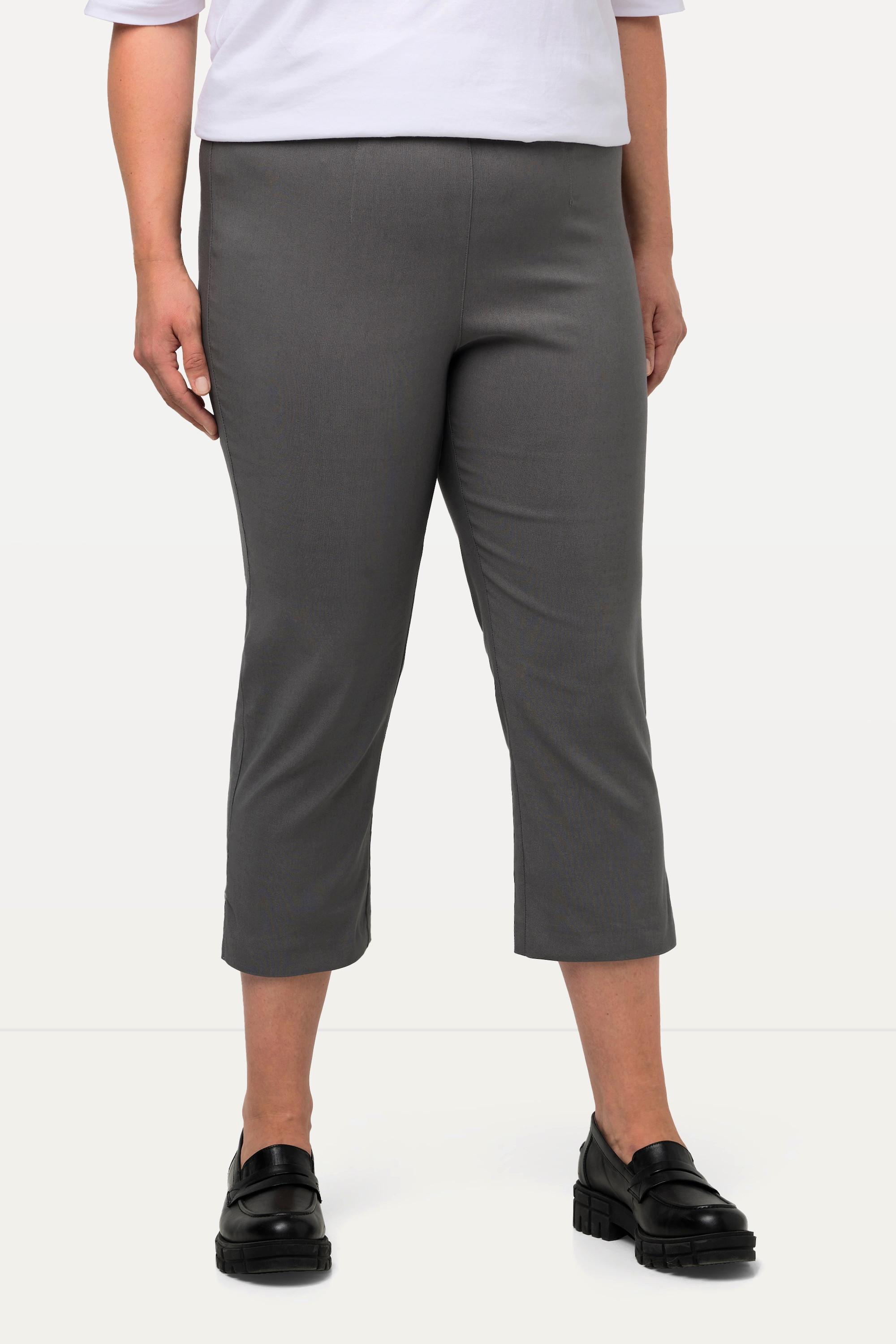 Ulla Popken  Pantalon en bengaline stretch, longueur 3/4 et taille élastique 