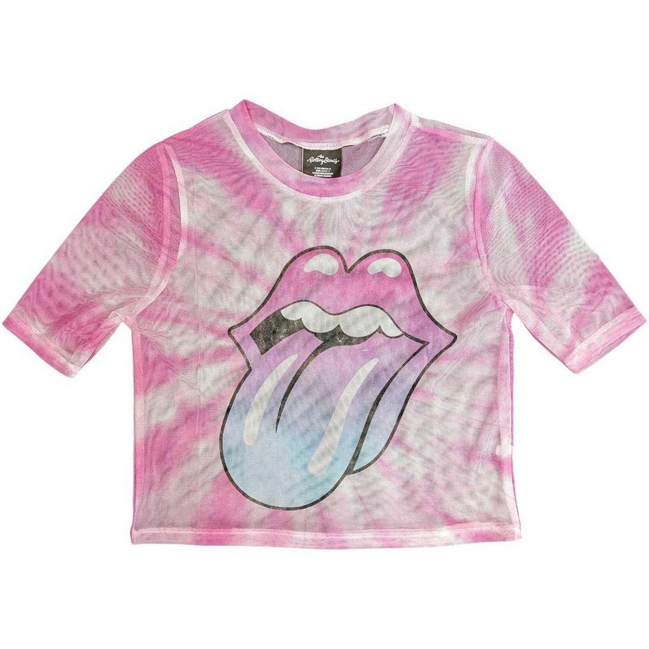 The Rolling Stones Batik Mesh Crop Top  
