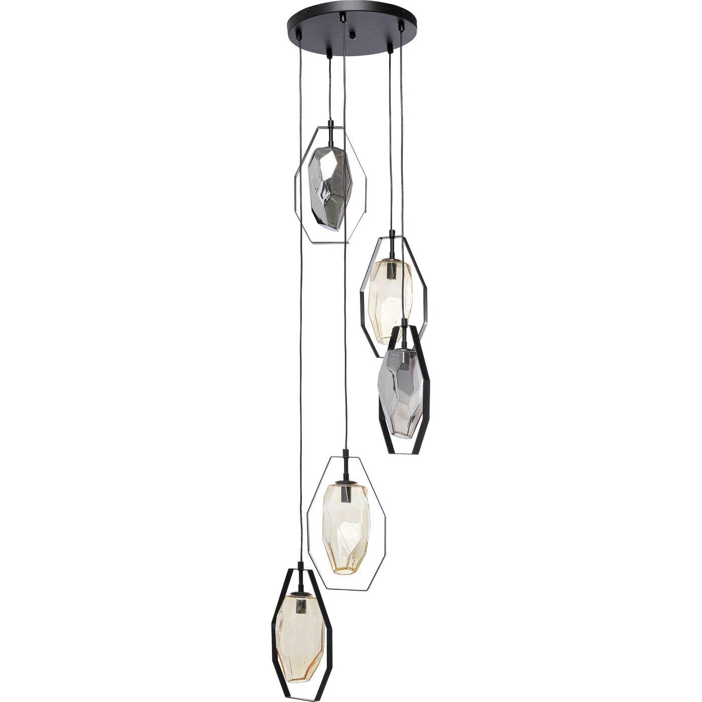 KARE Design Lampe à suspension Diamond Fever Spiral noire ronde 42  