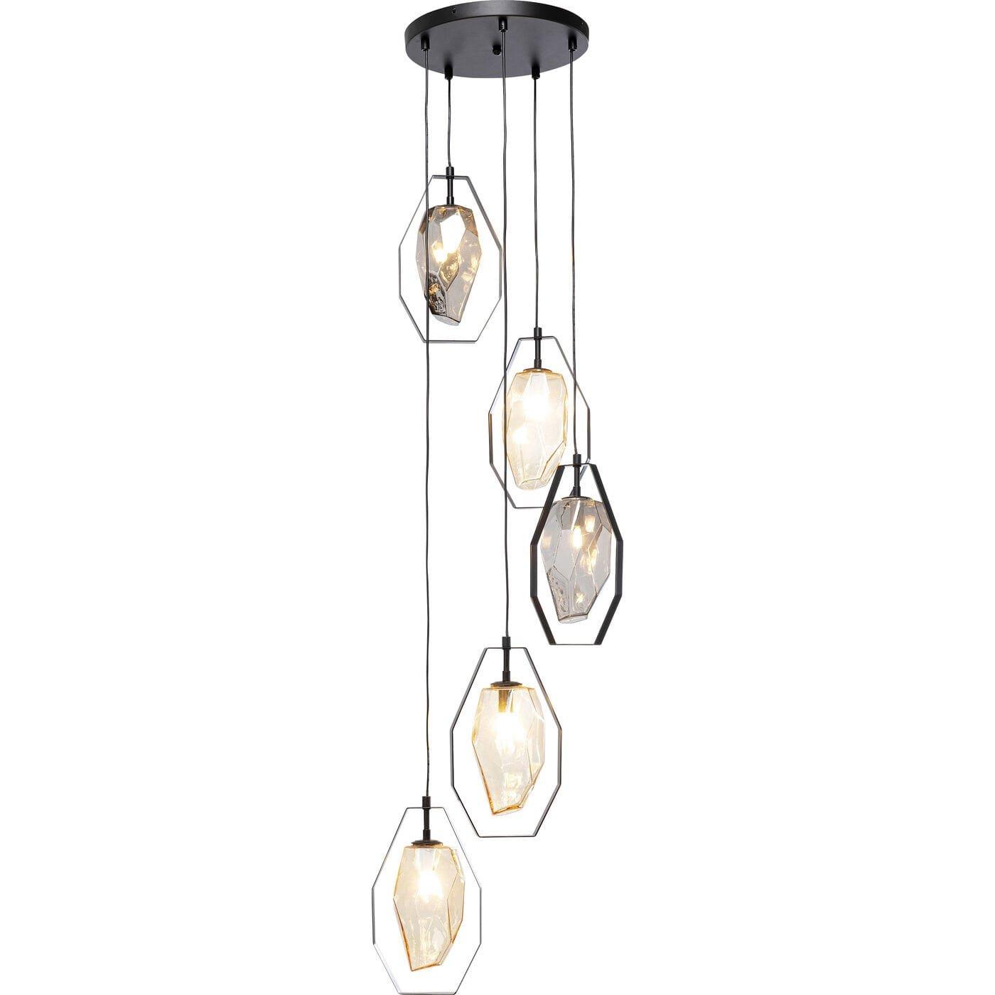 KARE Design Lampe à suspension Diamond Fever Spiral noire ronde 42  