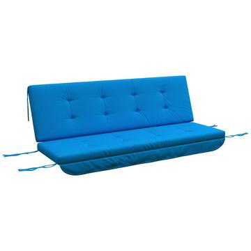 Hollywoodschaukel Auflagen-Set 170 Cm Stuhlkissen Schaukelauflage Sitzkissen Gartenschaukel Gartenpolster Rückenkissen Seitenkissen Blau