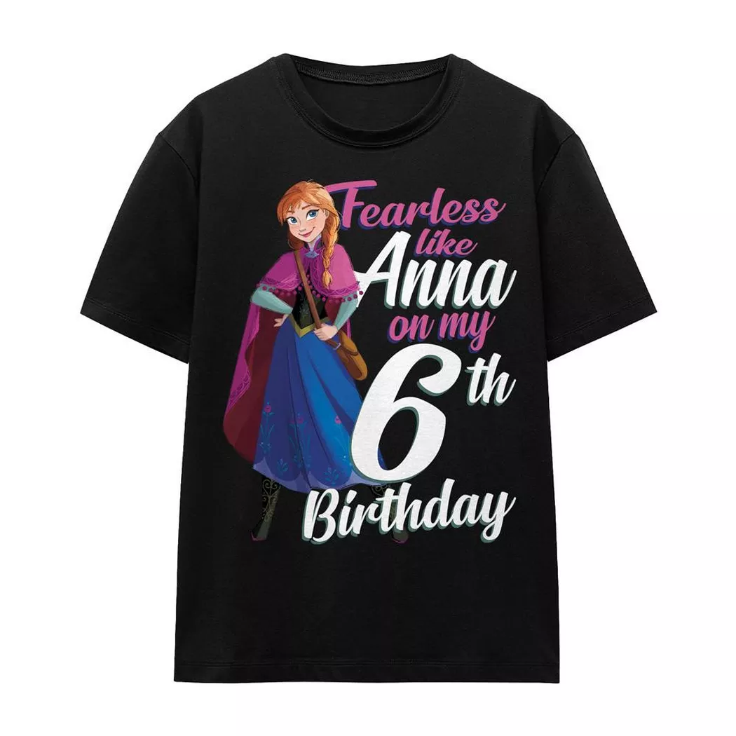 FROZEN - Fearless Like Anna TShirt 6 Geburtstag, für Damen, Schwarz, Größe XL