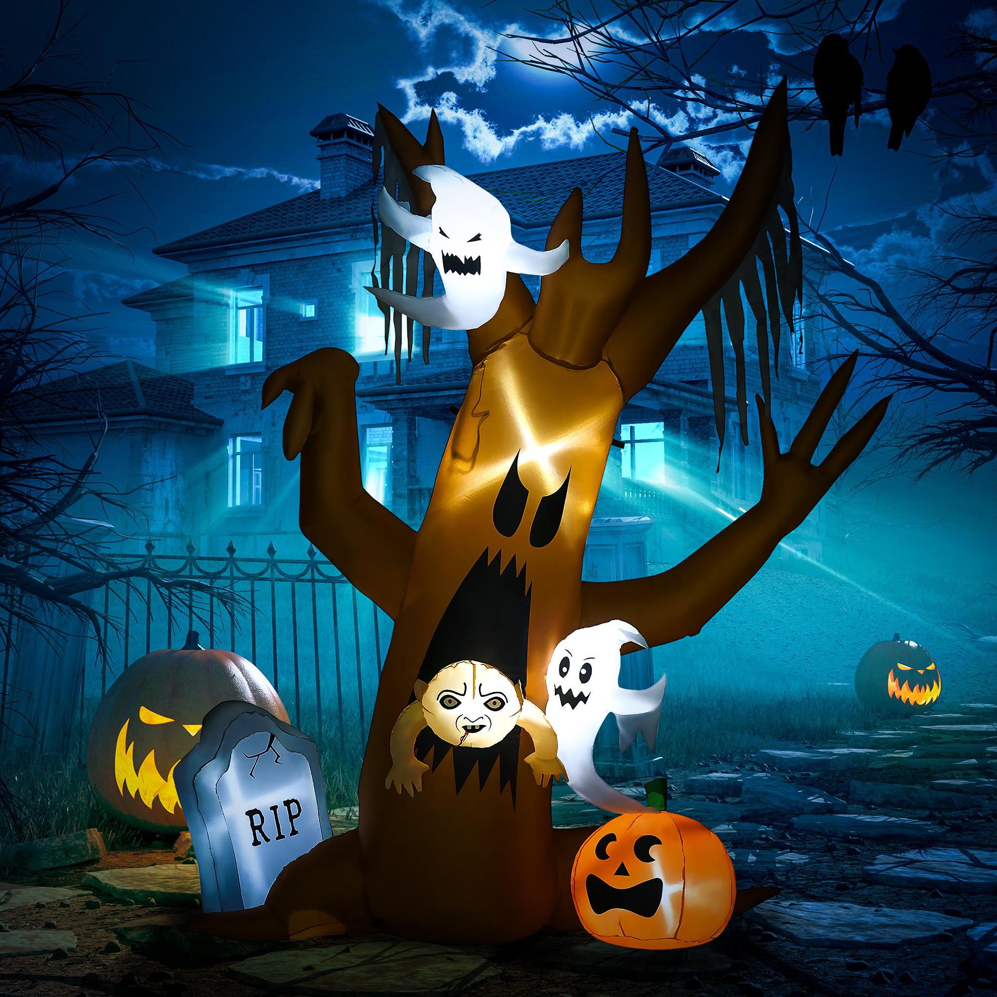 HOMCOM Arbre gonflable d'Halloween  