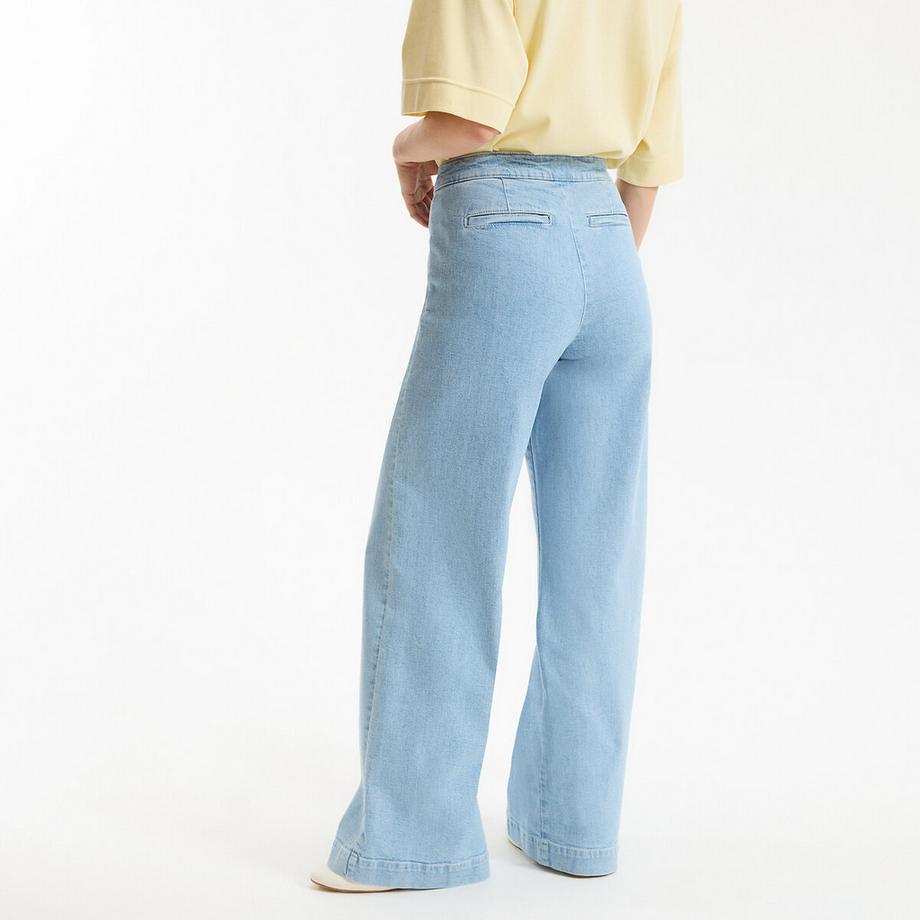 La Redoute Collections Weite High-Waist-Jeans mit Hosenklappe  