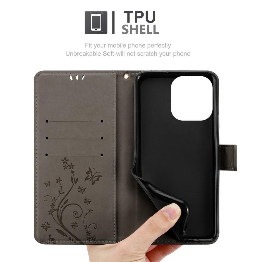 Cadorabo  Hülle für Apple iPhone 14 PRO MAX Blumen Design Magnetverschluss 
