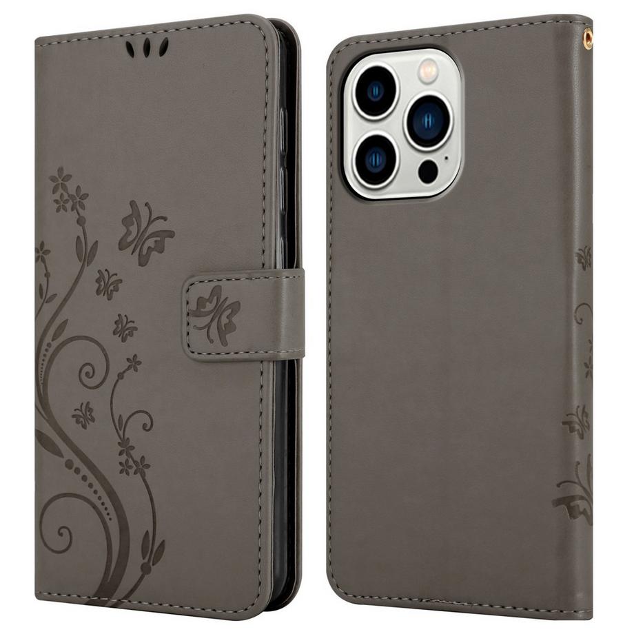 Cadorabo  Hülle für Apple iPhone 14 PRO MAX Blumen Design Magnetverschluss 