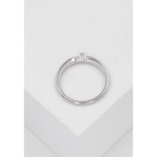 MUAU Schmuck  Solitaire Ring Diamant 0.10ct. Palladium-Weissgold 750 