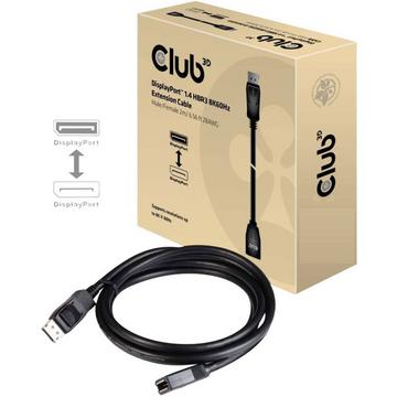 Club 3D DisplayPort 1.4 HBR3 8K60Hz Verlängerungskabel Stecker/Buchse 2m